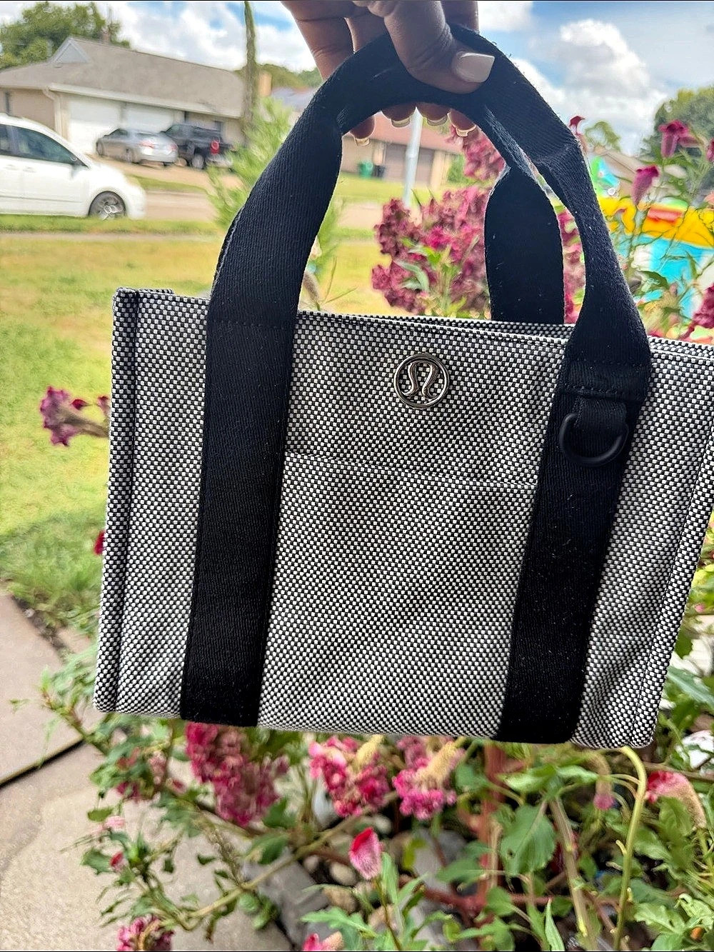 lululemon Two-Tone Canvas Mini Tote Bag 4.5L Black & White
